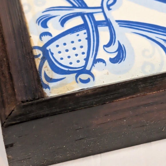 Vintage Brazilian Azulejo Souvenir Tray, Blue and White Tile - Picture 7 of 8